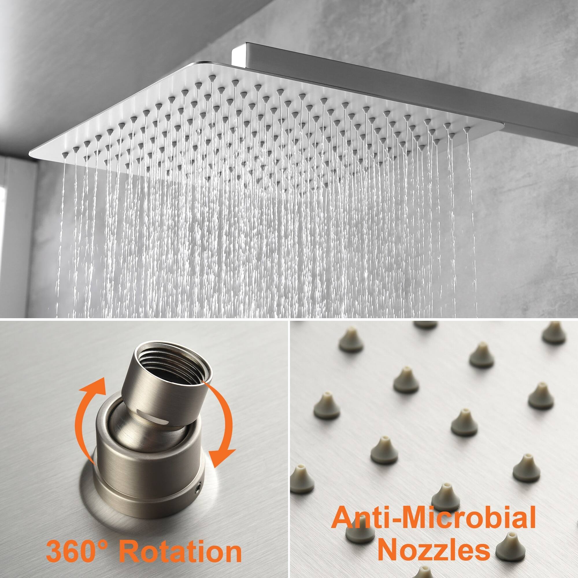 Anti-Microbial Nozzles  
360° Rotation