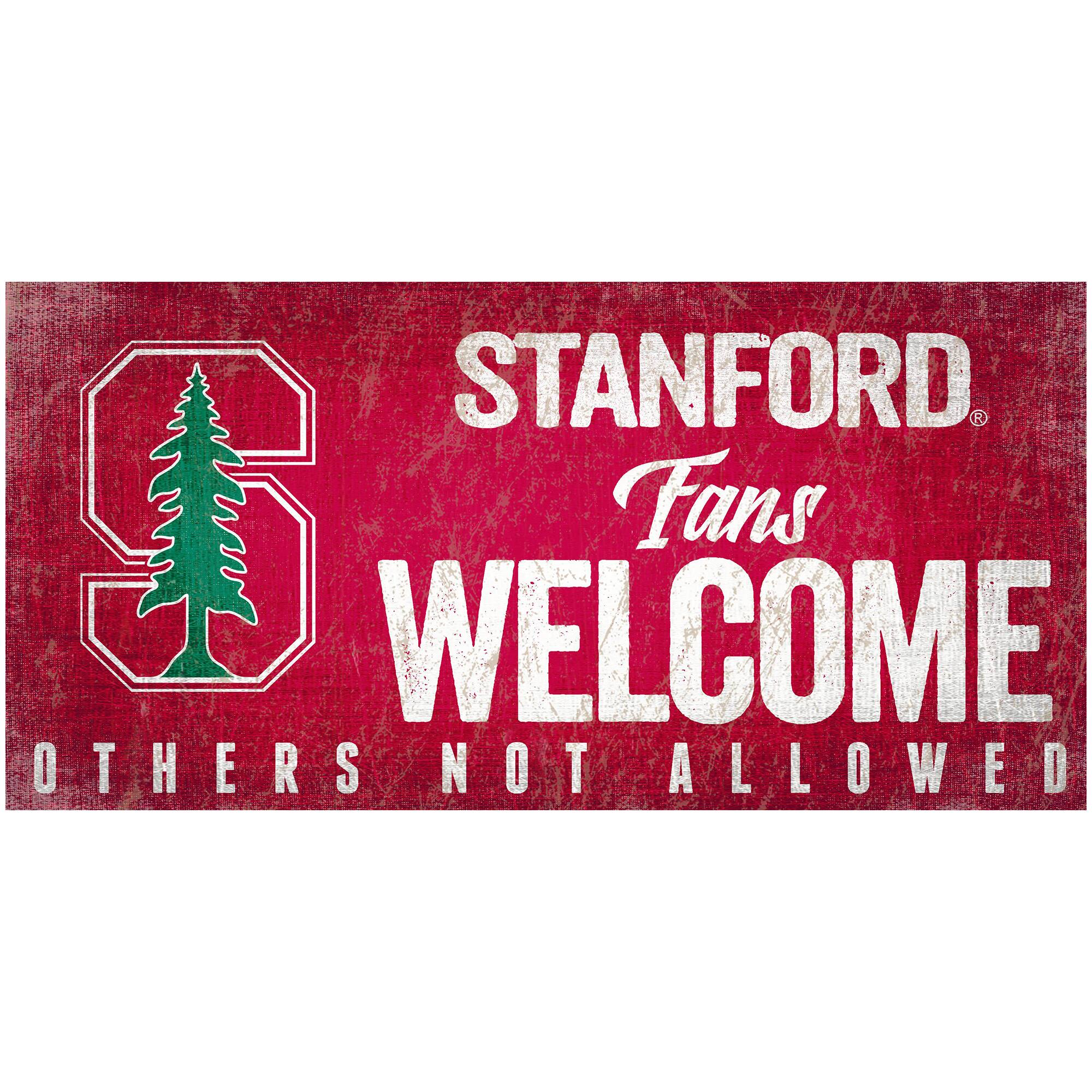 Stanford Cardinal 6" x 12" Fans Welcome Sign