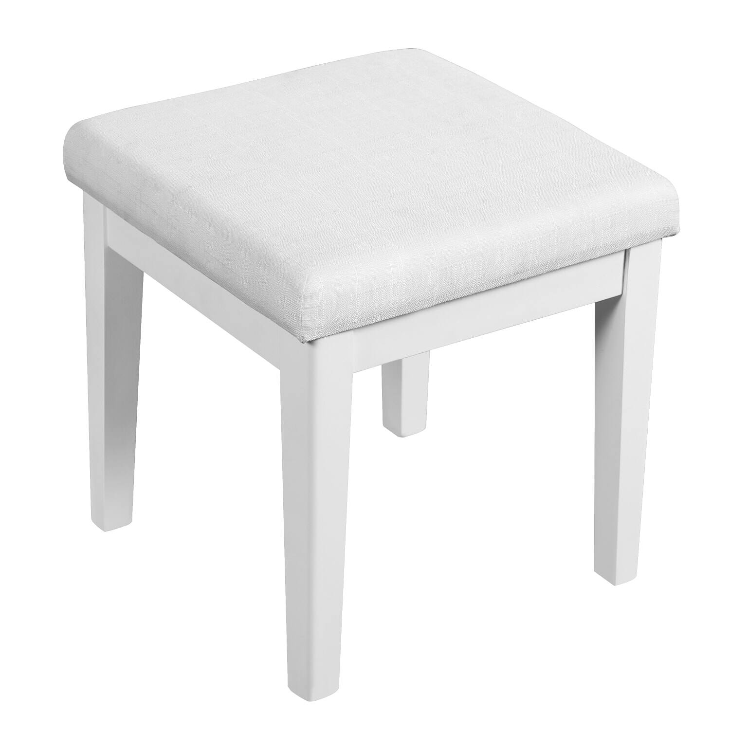 Alt View 4. Lirago - White Antique Wood Dressing Table with Triple Mirror  for Bedroom 16.3”D x 46.5”W x 68.75”H - White.