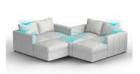 Lovesac - 7 Seats + 8 Sides Corded Velvet & Standard Foam with 10 Speaker Immersive Sound + Charge System - Sky Grey - Angle_Zoom