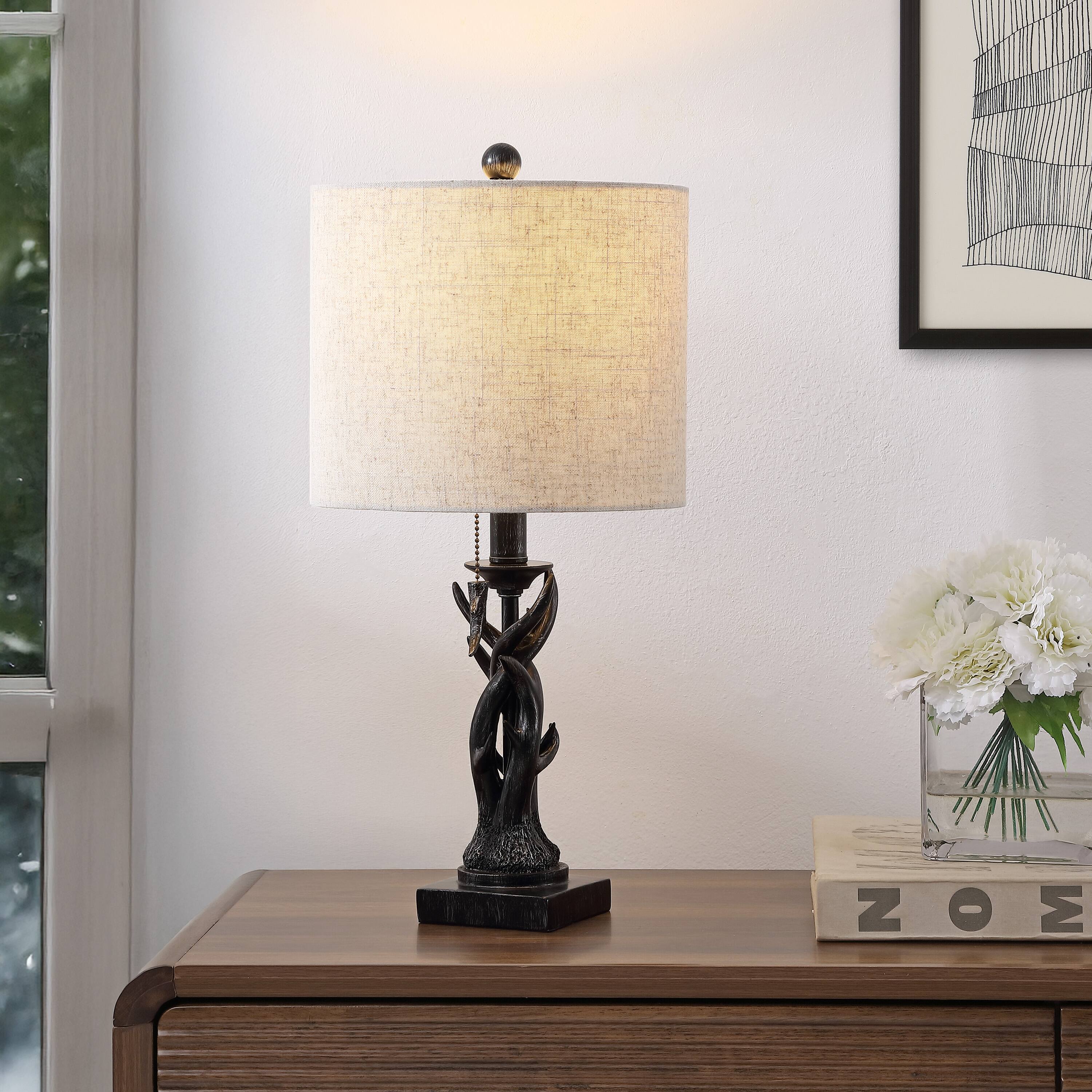 Alt View 1. Jonathan Y - Gaston 20.5" Resin Mini LED Table Lamp, Antique Black - Antique Black.