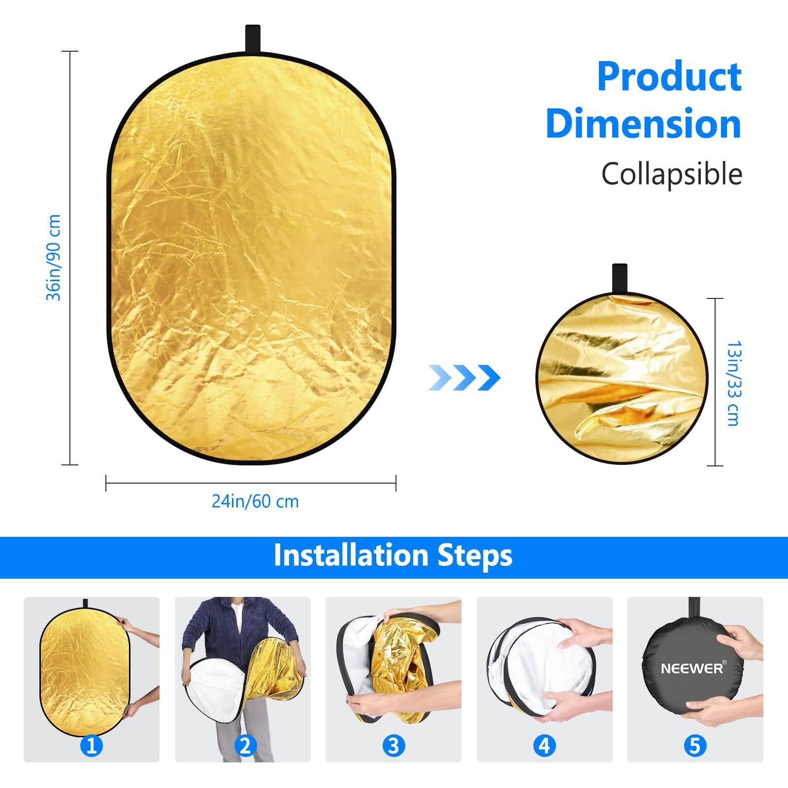 Product Dimension: Collapsible  
36in/90 cm x 24in/60 cm  
Installation Steps:  
1.  
2.  
3.  
4.  
5.