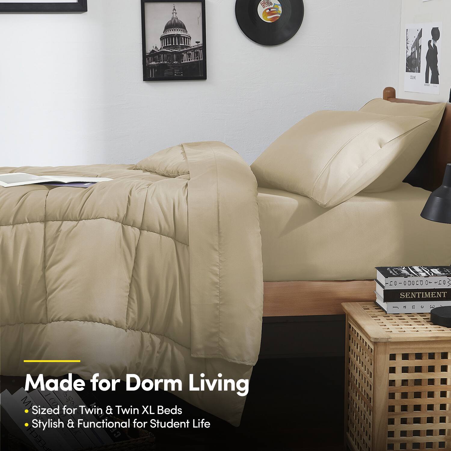 Made for Dorm Living  
- Sized for Twin & Twin XL Beds  
- Stylish & Functional for Student Life  

SENTIMENT  
JaneE