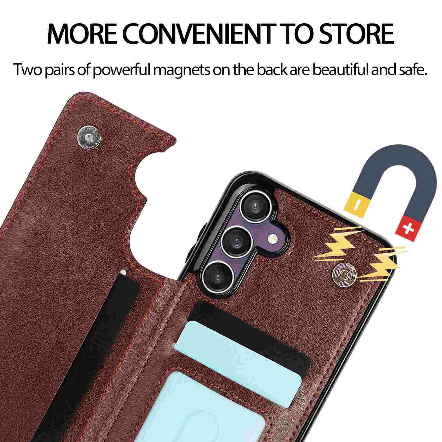 MORE CONVENIENT TO STORE

Two pairs of powerful magnets on the back are beautiful and safe.