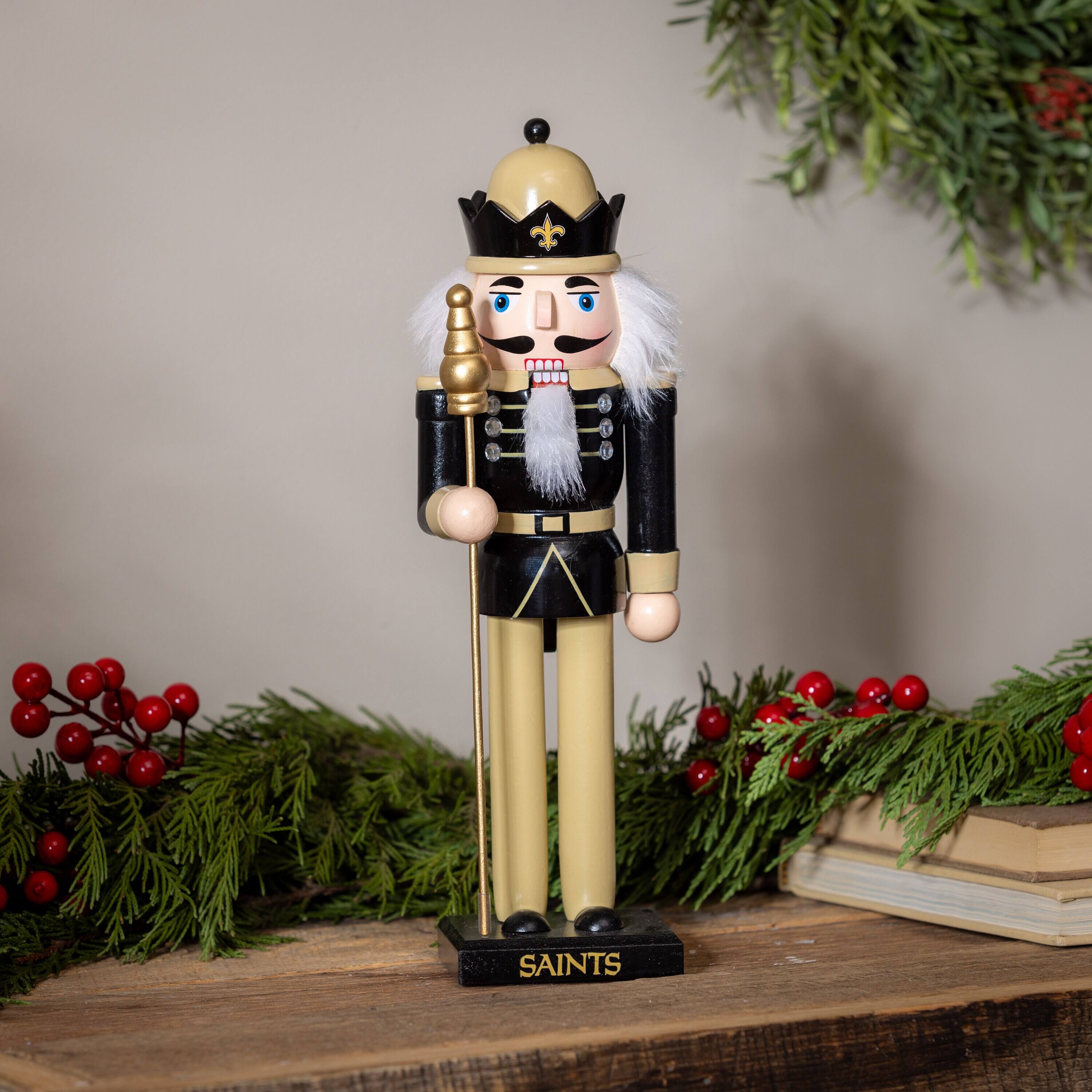 Alt View 2. Evergreen Enterprises - New Orleans Saints 12" Wooden Nutcracker Statue - Multicolor.