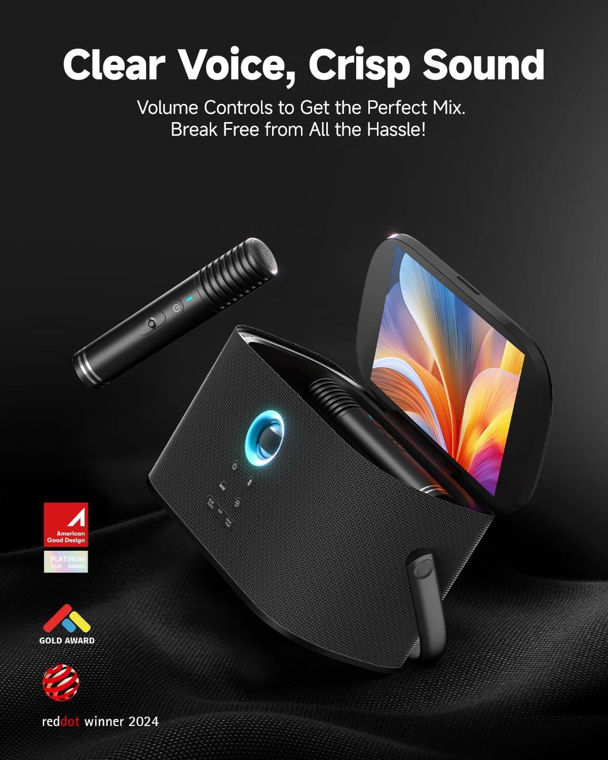 Clear Voice, Crisp Sound  
Volume Controls to Get the Perfect Mix. Break Free from All the Hassle!  

American Good Design  
PLATINUM 2024 AWARD  
GOLD AWARD  
reddot winner 2024