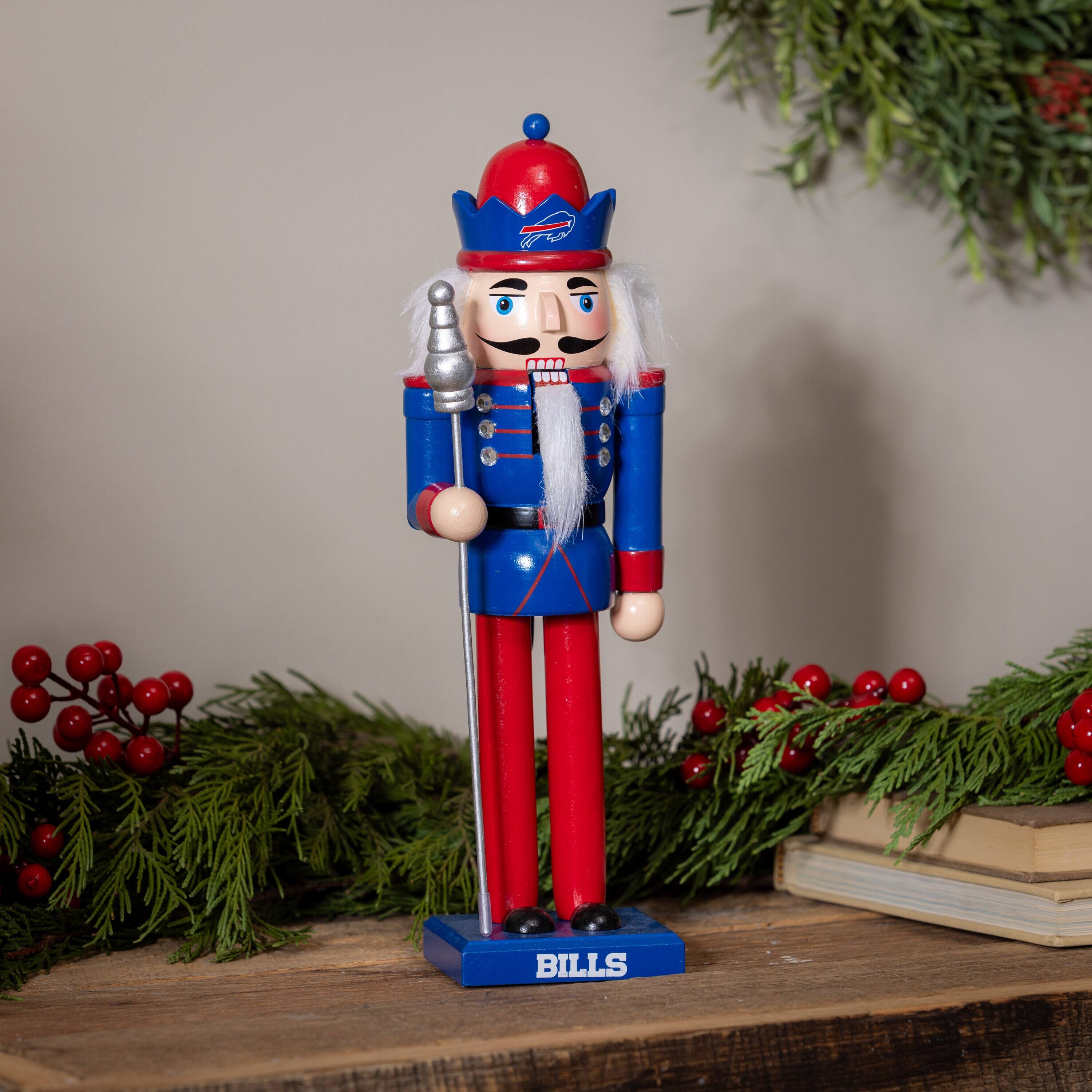 Alt View 2. Evergreen Enterprises - Buffalo Bills 12" Wooden Nutcracker Statue - Multicolor.