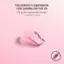 The perfect companion for gaming on the go is a pink mouse with a lightweight design that excludes the battery weight.