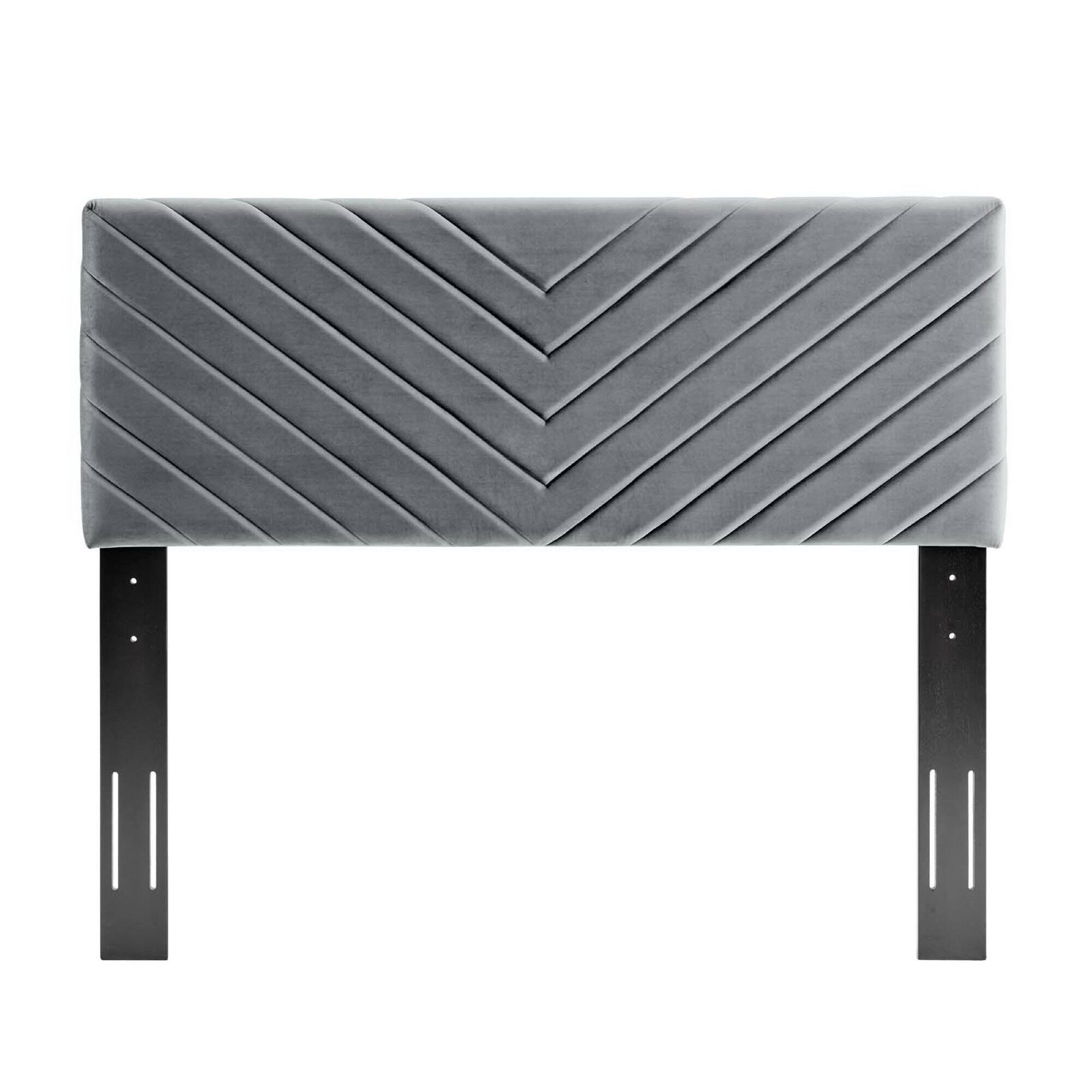 Alt View 1. Modway - Alyson Angular Channel Tufted Performance Velvet Full / Queen Headboard by Modway - Gray.