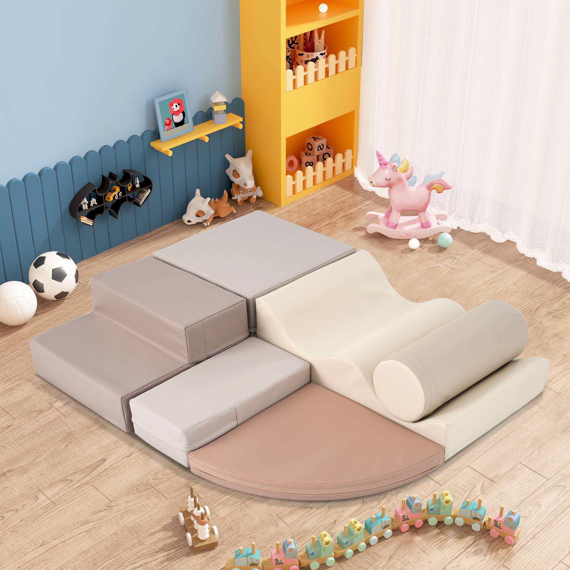 Siljoy - 6-in-1 Soft Foam Climb and Crawl Playset, EPE Foam Indoor Playground for Toddlers, Safe Kids Active Toys - Colorful price history on PriceWatchPro