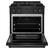 Angle. ZLINE - 30" Paramount Gas Range with 4 Burners and Convection Oven (SGRB-30) - Black Stainless Steel.