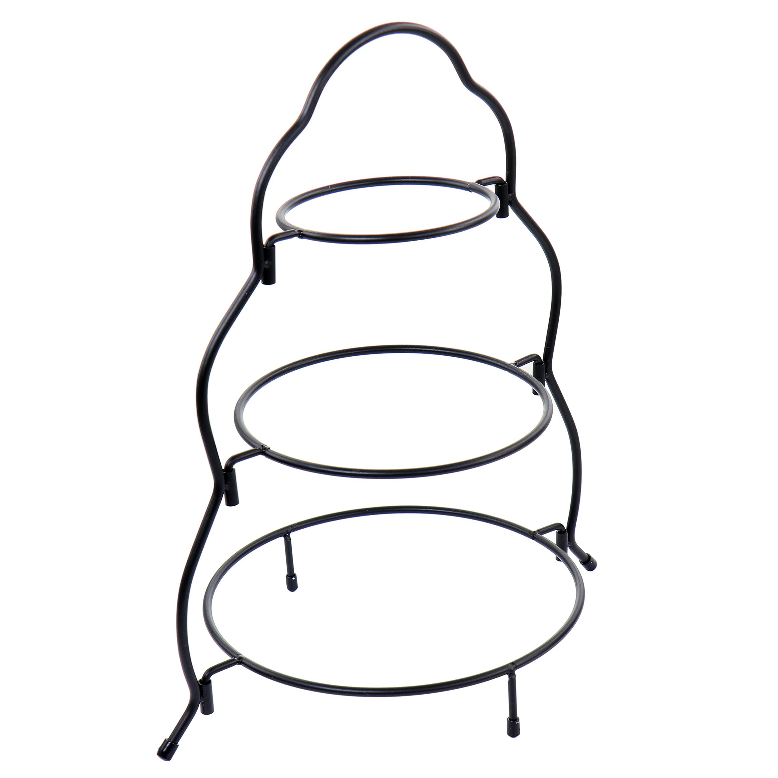 Alt View 2. Elama - Elama 3 Tier Round Plate Porcelain Serveware Set - White.