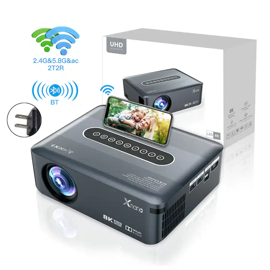 Topteng Smart Projector with 8K Decoding Native 1080P