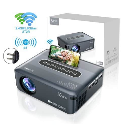 Topteng - Smart Projector with 8K Decoding - Native 1080P, 230 ANSI Lumens, WiFi Screen Mirroring, for Home Theater & Movies