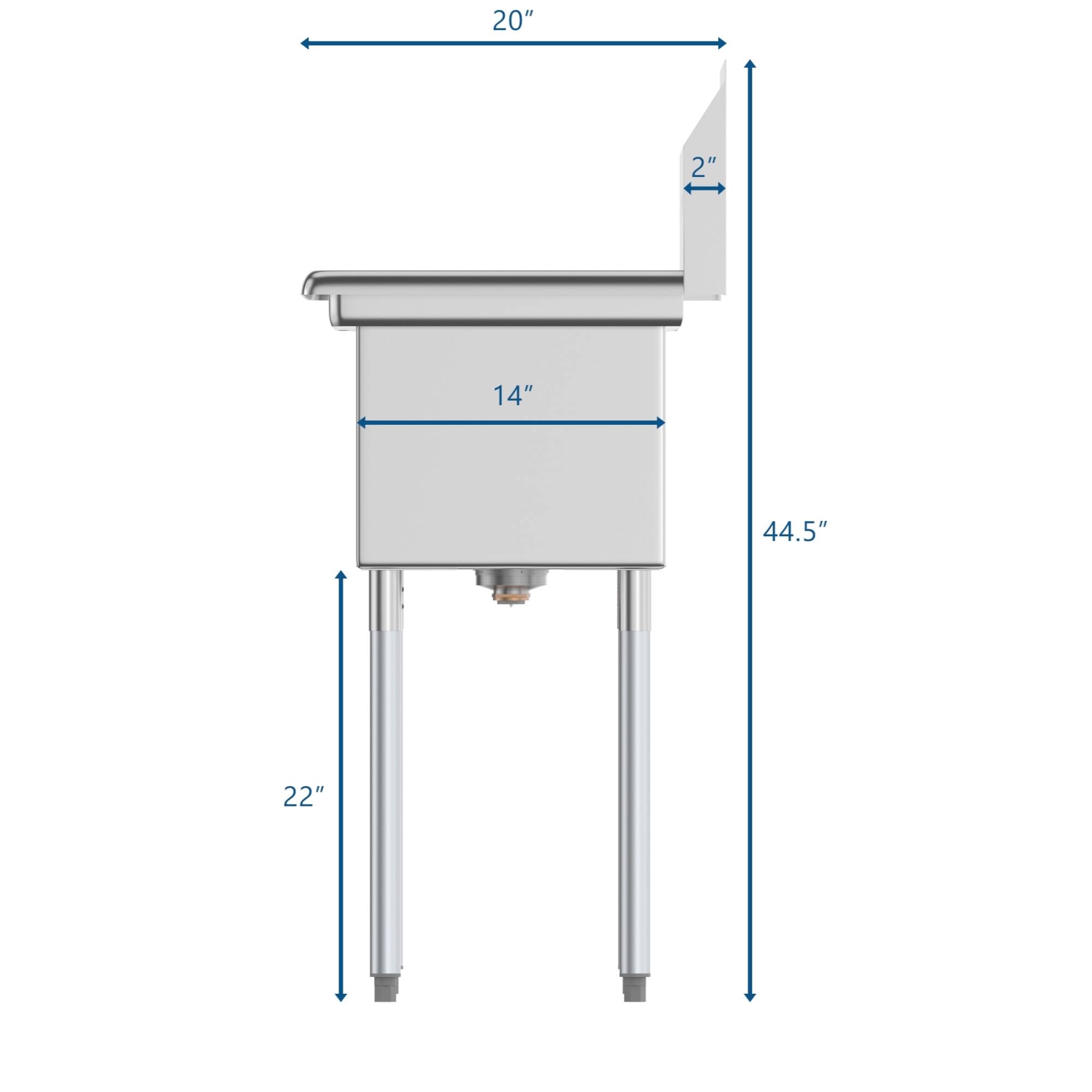 20"  
14"  
22"  
44.5"  
2"