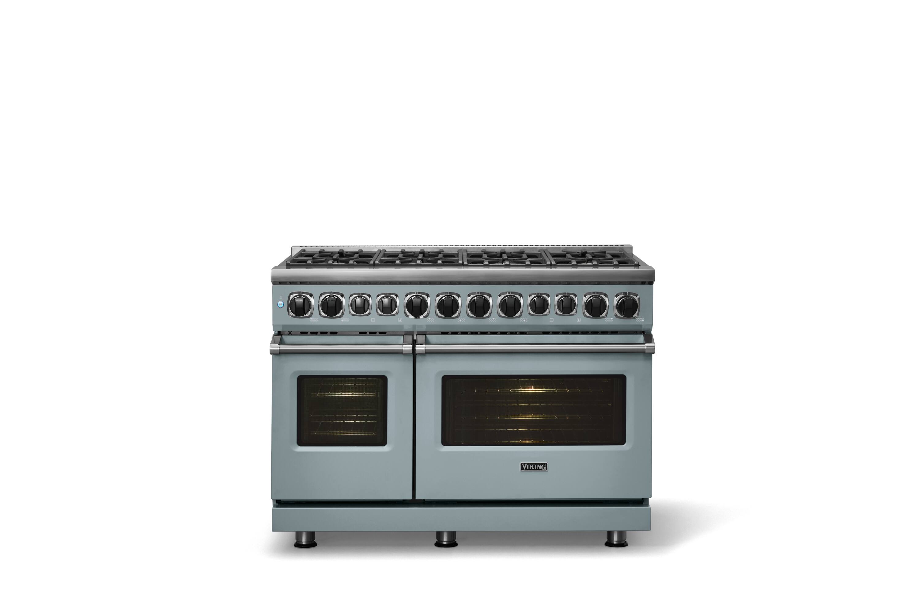 Alt View 1. Viking - 48"W. 7.3 Cu. Ft. 7Series Self-Clean Dual Fuel 8 Burner Range-November Sky - November Sky.