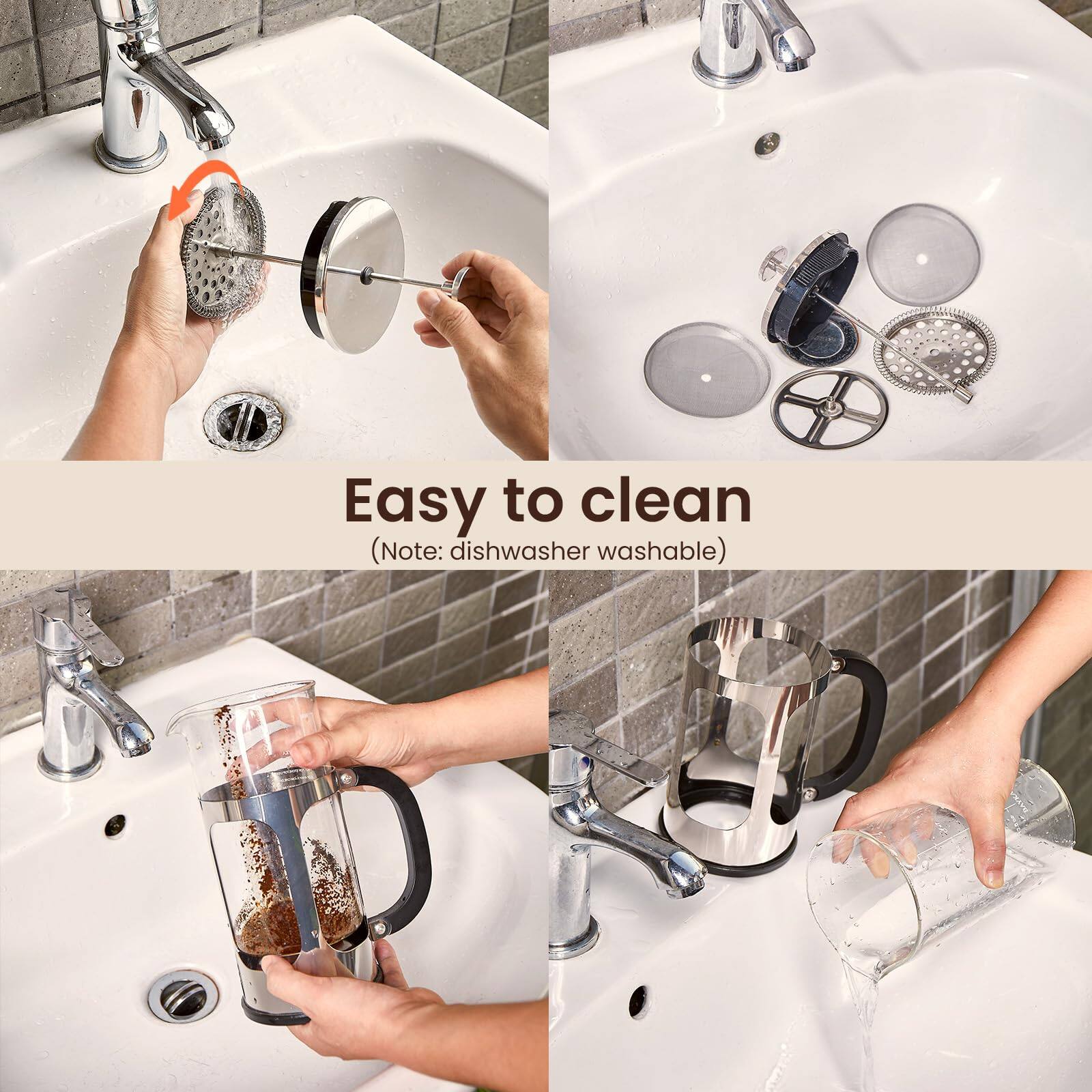 Easy to clean  
(Note: dishwasher washable)