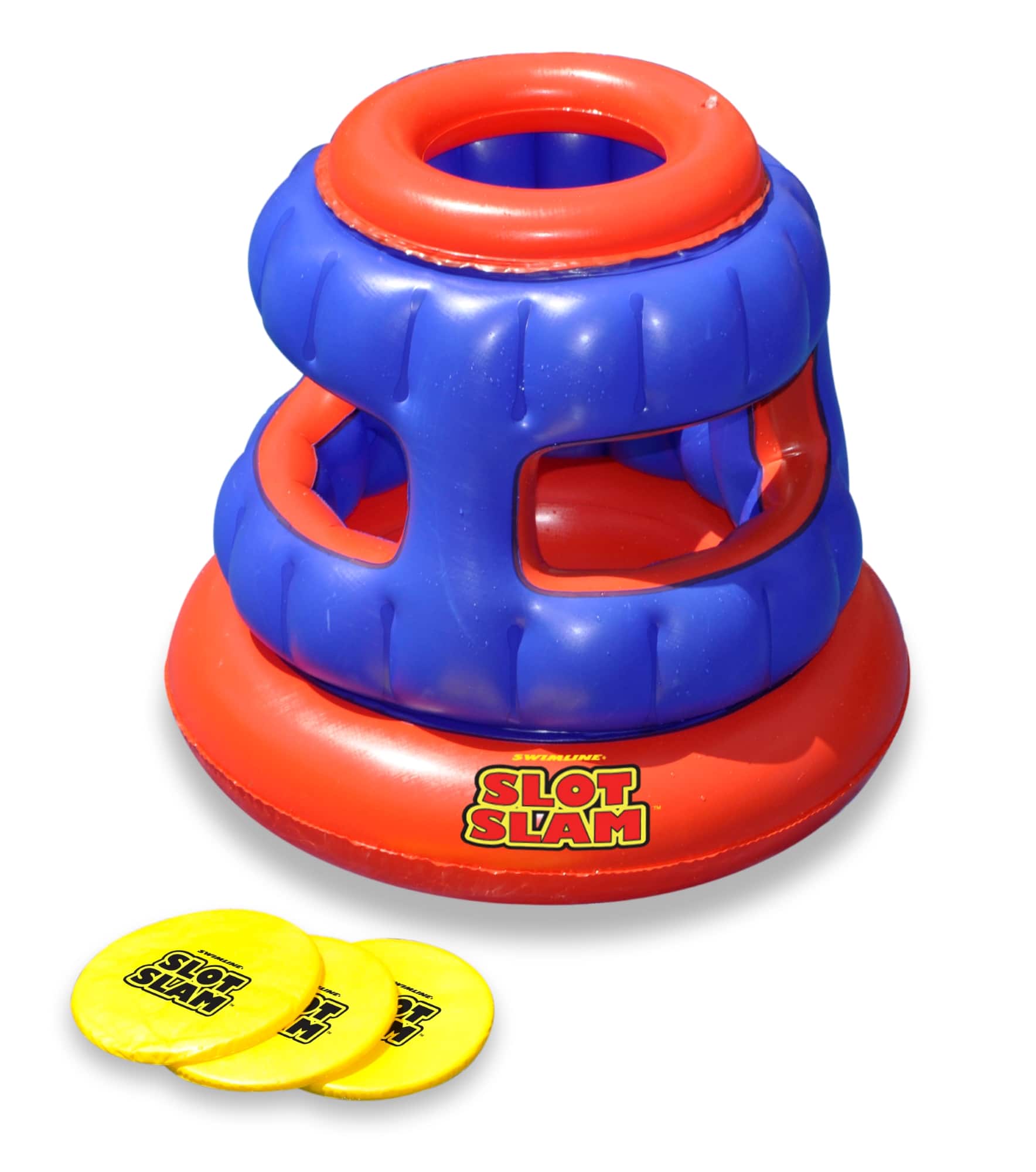 Swim Central - Inflatable Slot Slam Disc Toss Swimming Pool Game - 28.5" - Blue