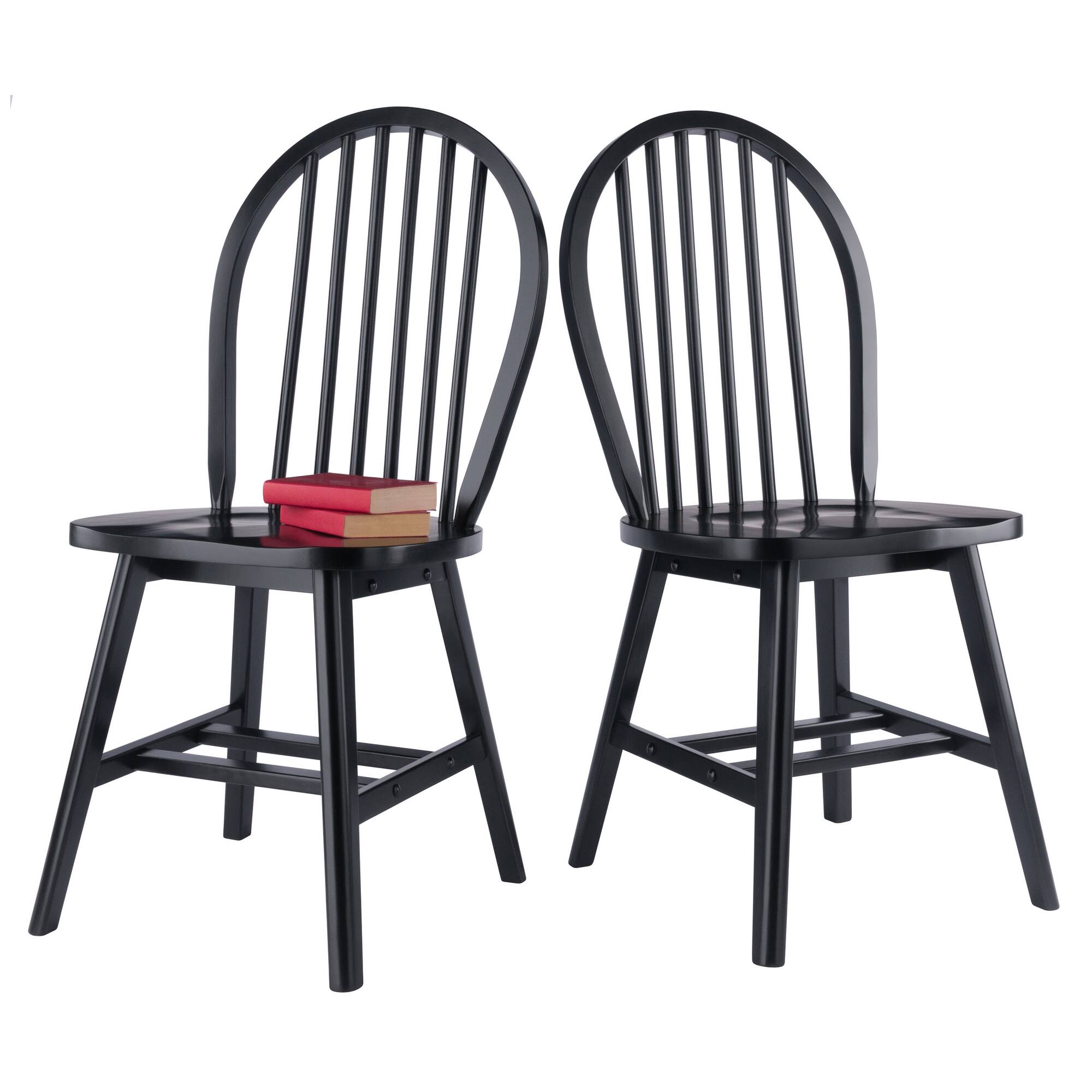 Alt View 6. Winsome Wood - Windsor 2-Pc Chair Set - Black.