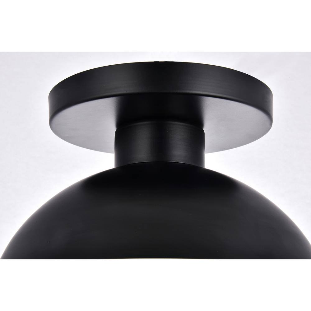 Left. Living District - Eclipse 1 Light Black Flush Mount With Clear Glass - Black And Clear.