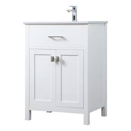 Elegant Kitchen and Bath - 24 Inch SIngle Bathroom Vanity In - White