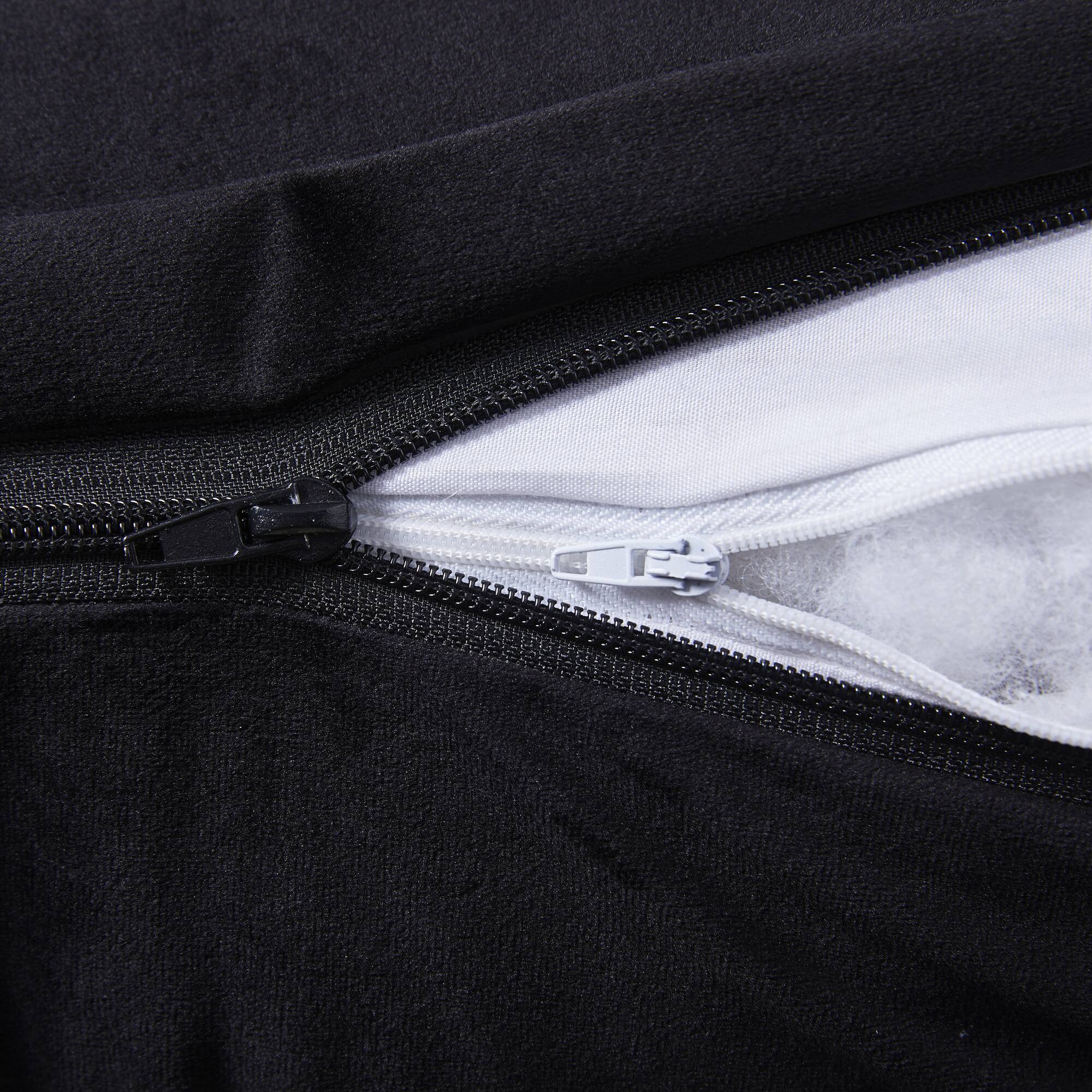 Left. Sweet Home Collection - Bed Wedge and Gap Filler Pillow for Headboard with Side Pockets - Full - Black.