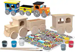 MasterPieces - Works of Ahhh Choo Choo Train Set Wood Painting Kit - Blue
