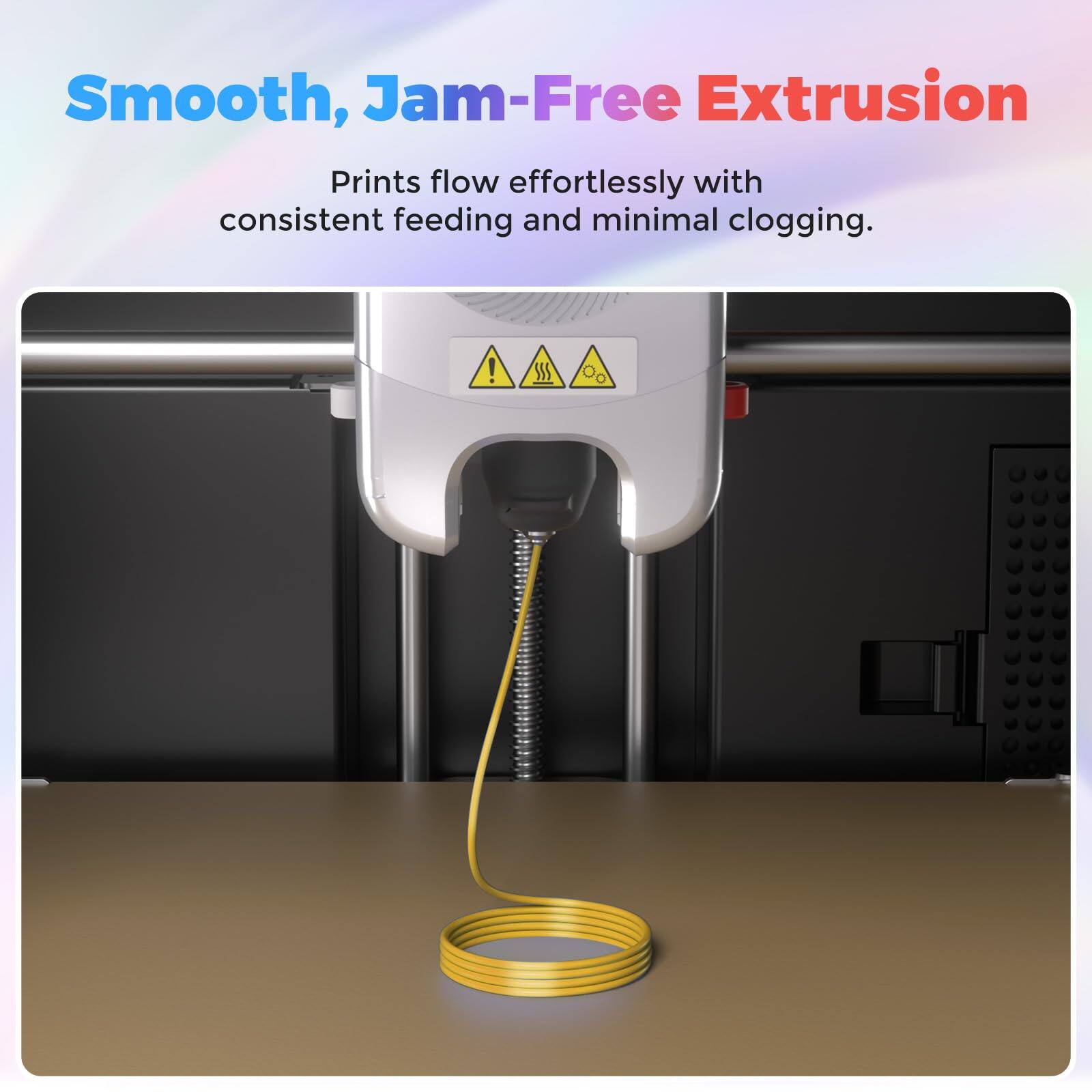 Smooth, Jam-Free Extrusion

Prints flow effortlessly with consistent feeding and minimal clogging.