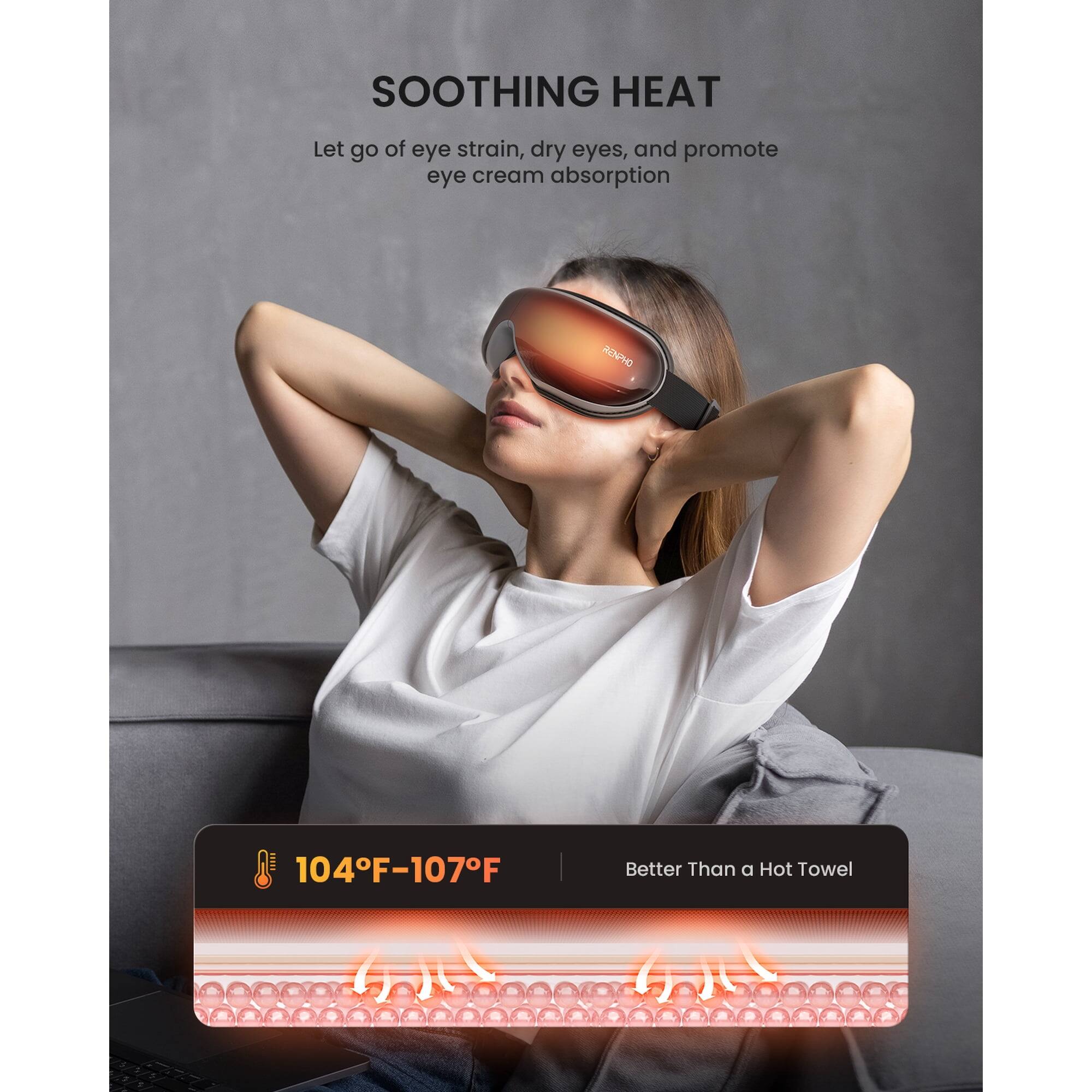 SOOTHING HEAT  
Let go of eye strain, dry eyes, and promote eye cream absorption  

INPHO D  
104°F-107°F | Better Than a Hot Towel