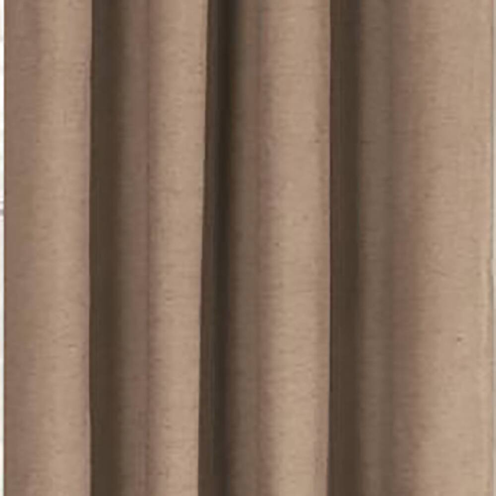 Left. Commonwealth Home Fashions - Thermalogic Ventura Triple Pass Foamback Blackout Top Panel With 8 Metal Grommets - 104x63" Pebble - Pebble.
