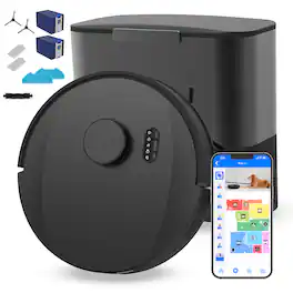 bObsweep - UltraVision Self-Empty Robot Vacuum & Mop, 1.5 Gal 180-Day Dock, App & Voice, US Engineered - Carbon Stainless Steel