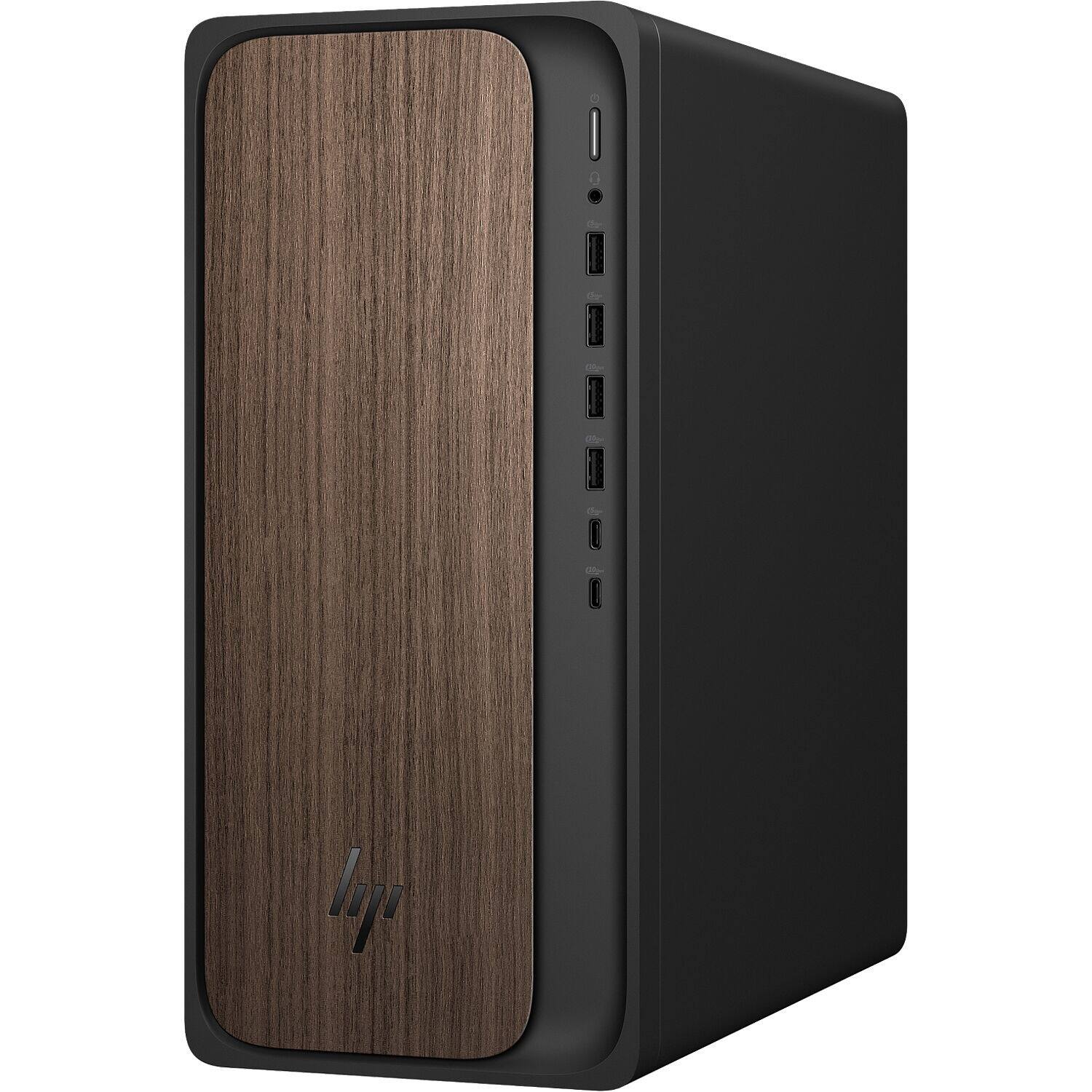 Left. HP - HP OmniDesk M03 AI Desktop PC - Intel Core Ultra 7 265, 64GB RAM, 4TB SSD, Intel UHD Graphics, KB & Mouse, Windows 11 - Dark.