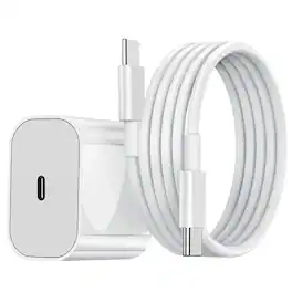 Kitcheniva - 20W Adapter & 3Ft Cable USB-C Fast Charger For iPhone - White