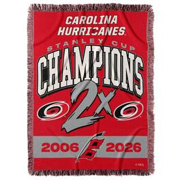 Northwest - Carolina Hurricanes Two-Time Stanley Cup Champions 48" x 60" Rover Woven Tapestry Throw Blanket - Multicolor