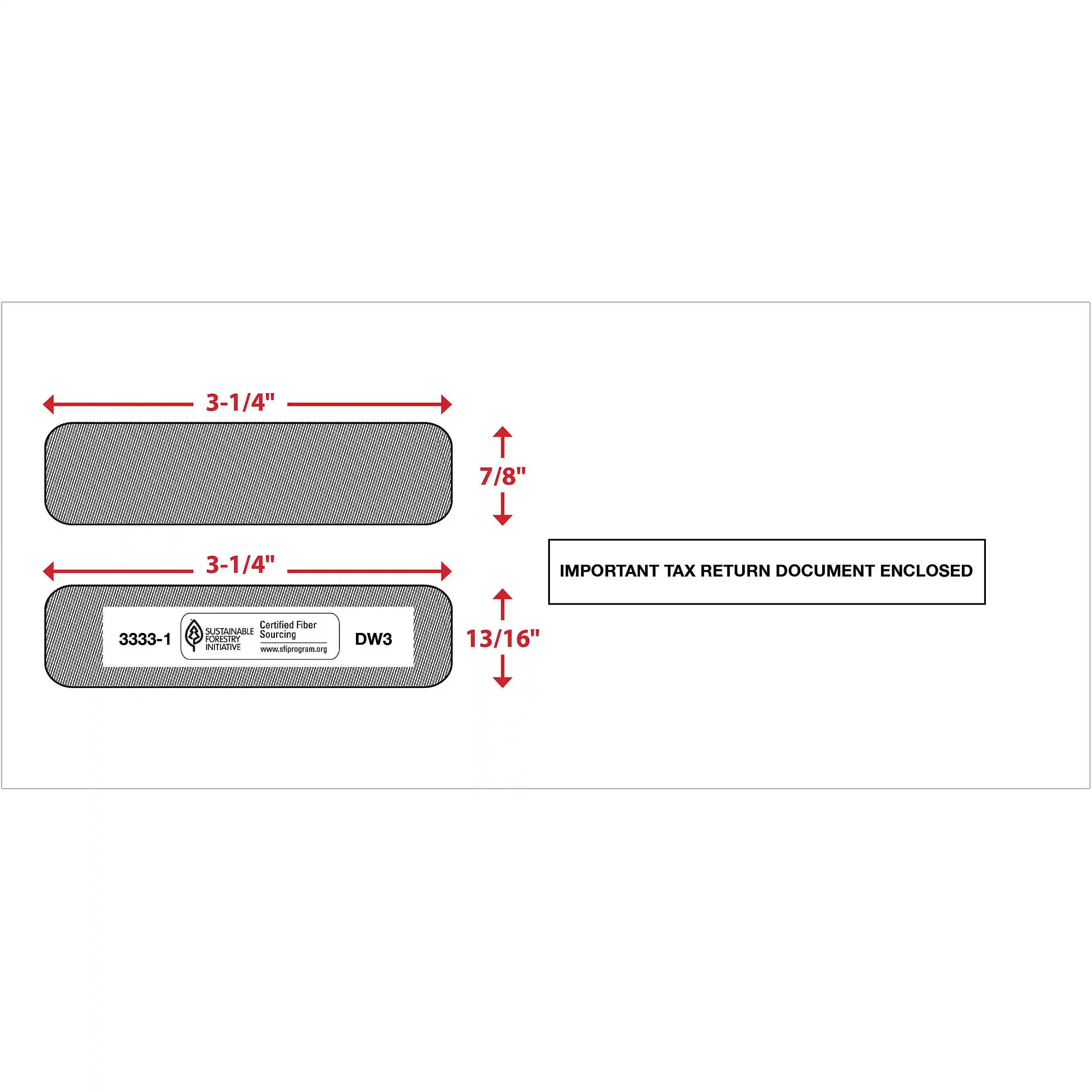 ComplyRight Self Seal Security Tinted Double Window Tax Envelopes, 50 ...