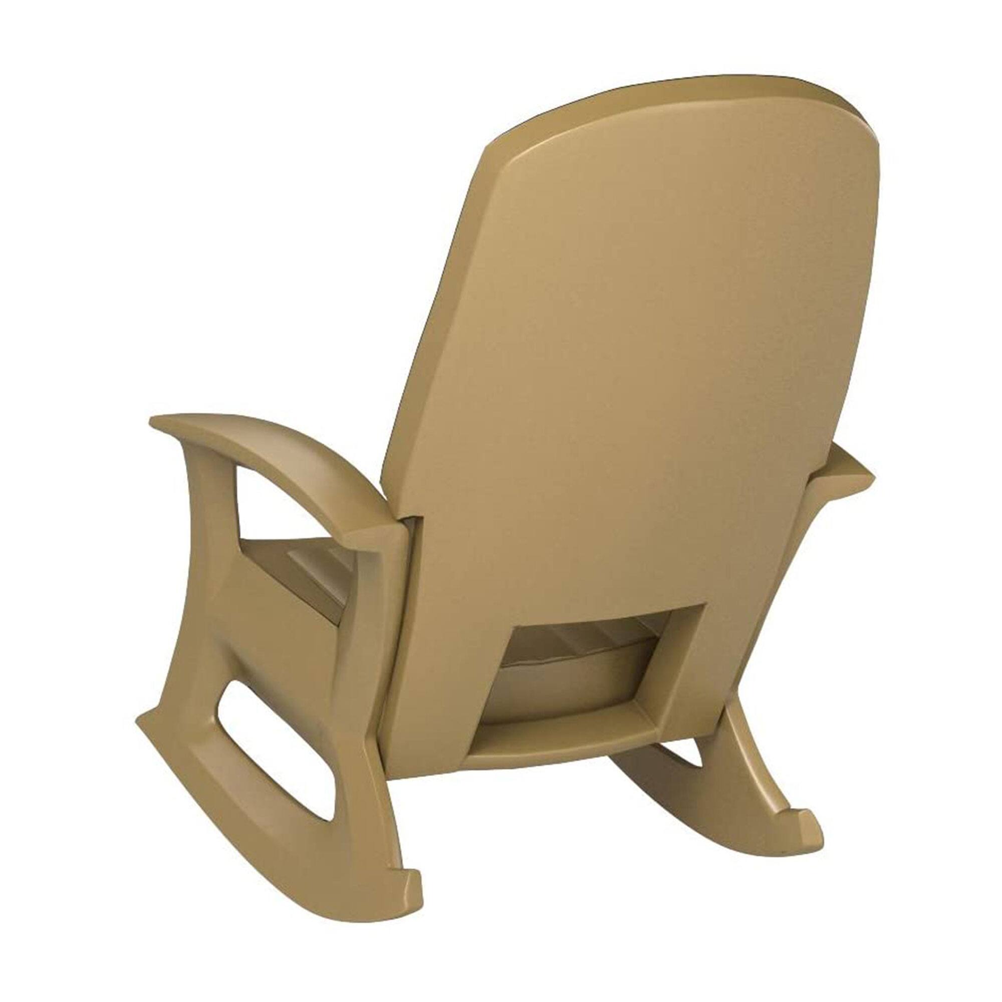 Alt View 5. Semco - Semco Plastics Rockaway Heavy Duty All Weather Outdoor Rocking Chair (2 Pack) - Taupe.