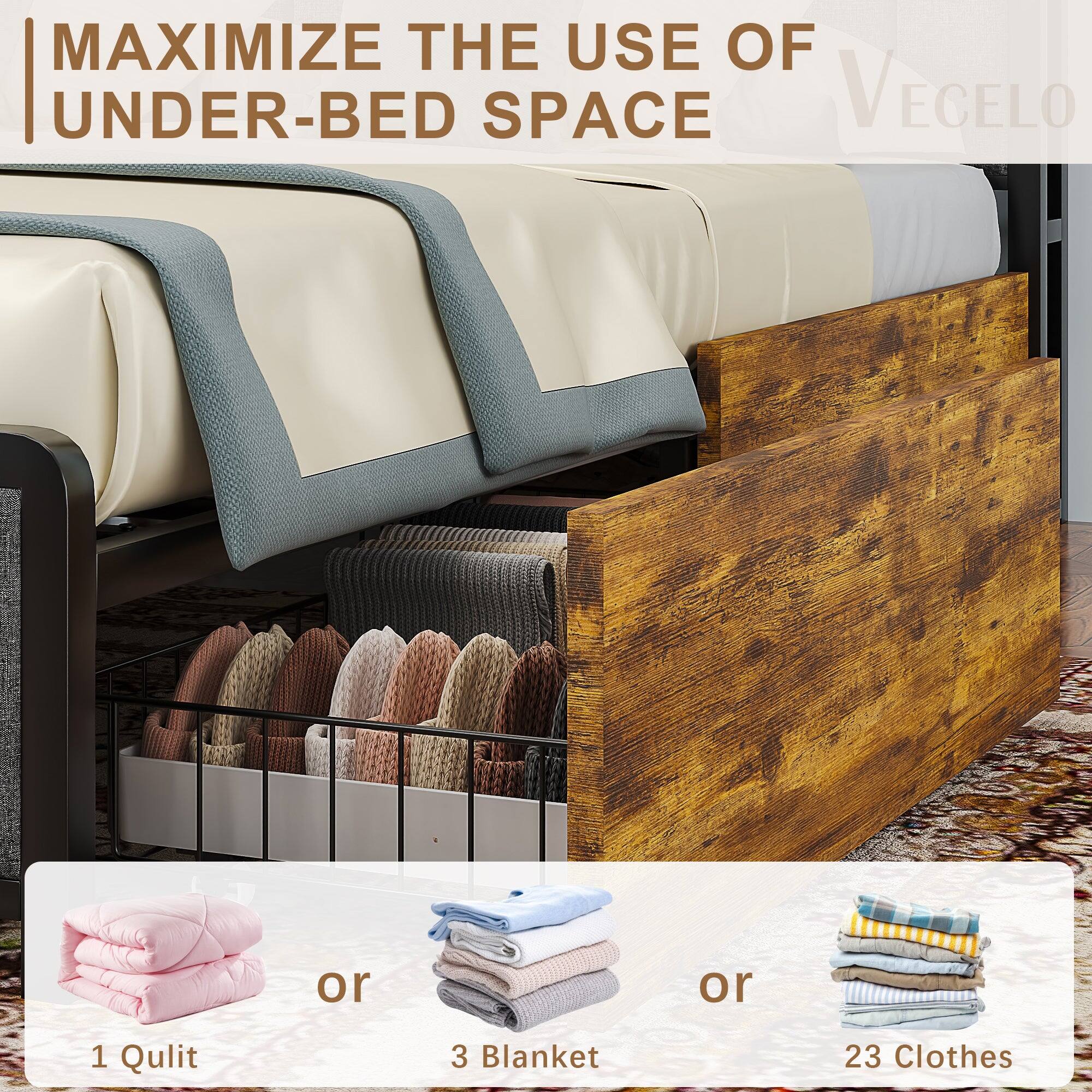 MAXIMIZE THE USE OF UNDER-BED SPACE

VECELO

or

1 Quilt

or

3 Blanket

or

23 Clothes