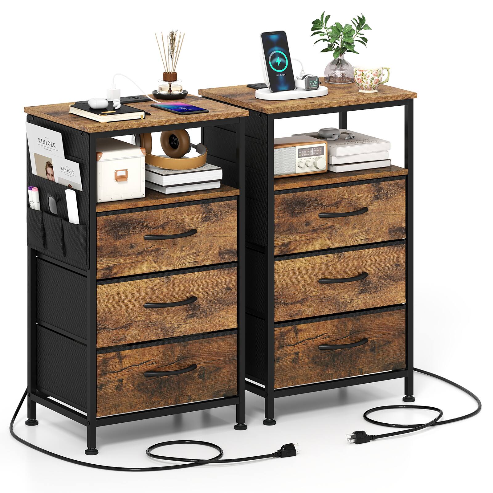 Brown 3 Drawers