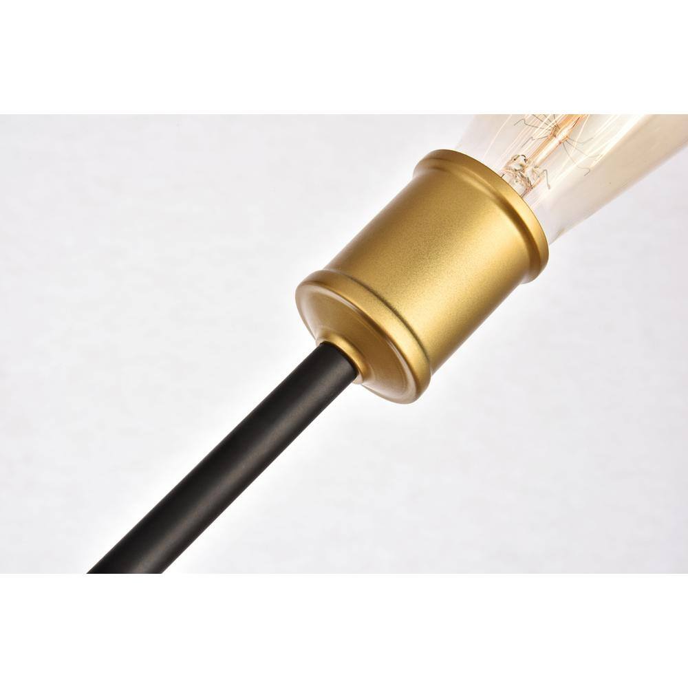 Back. Living District - Axel Collection Flushmount D17.1 H16.6 Lt:6 Black and Brass Finish - Black And Brass.