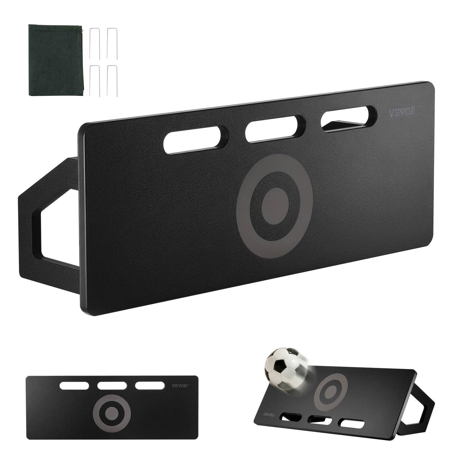 VEVOR - Soccer Rebounder Board, 32"X12" Portable Soccer Wall with 2 Angles Rebound, Foldable HDPE Kickback Rebound Board - Black