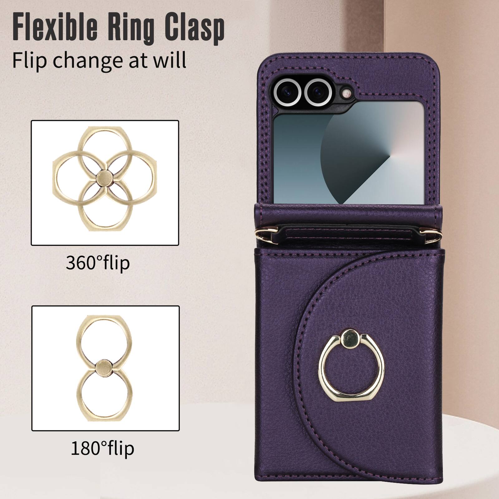 Flexible Ring Clasp  
Flip change at will  
360° flip  
180° flip