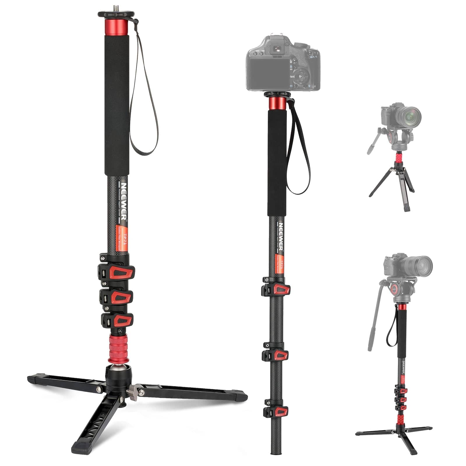 Neewer - Carbon Fiber Monopod, 67.7", 13.2lb Load