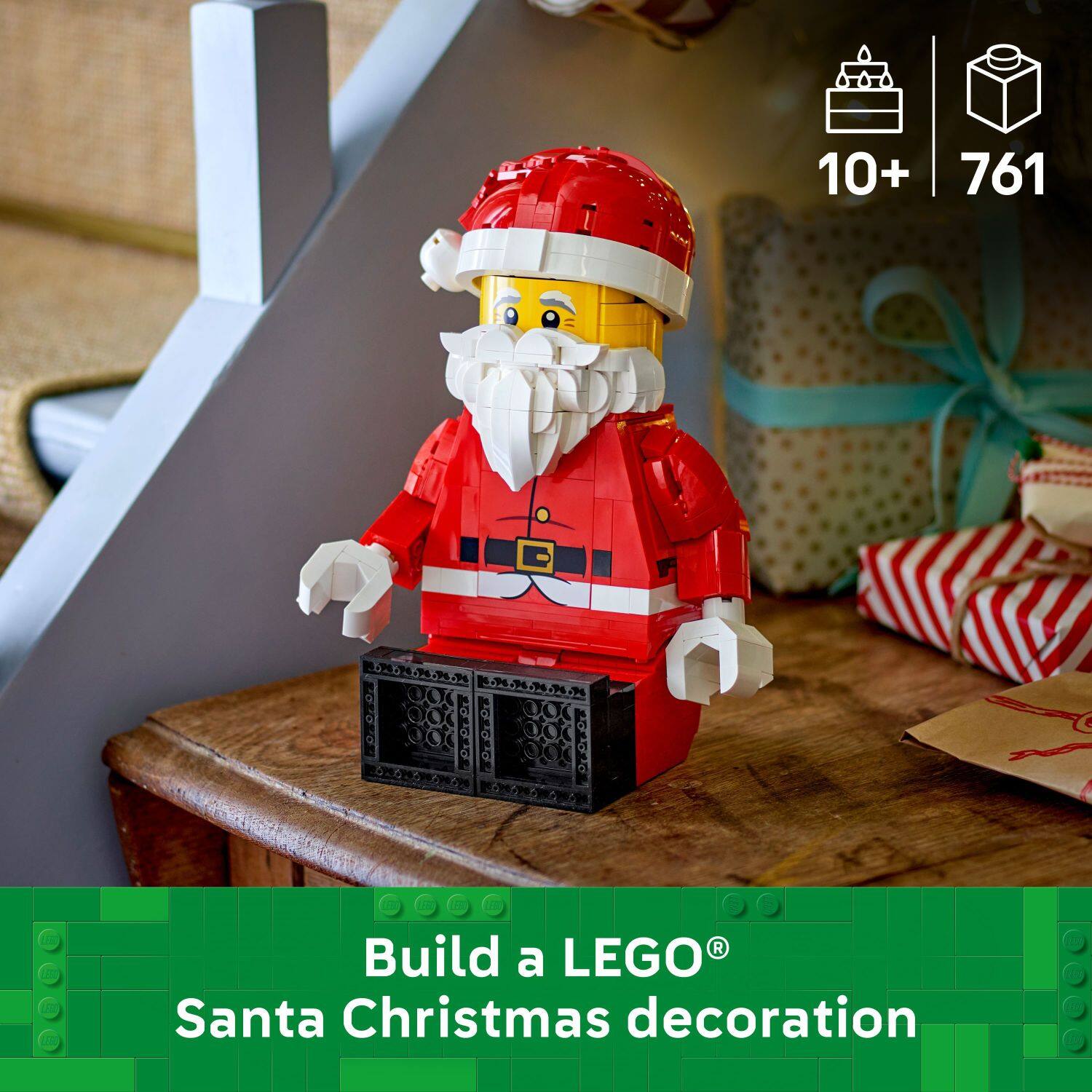 10+ 761  
Build a LEGO® Santa Christmas decoration