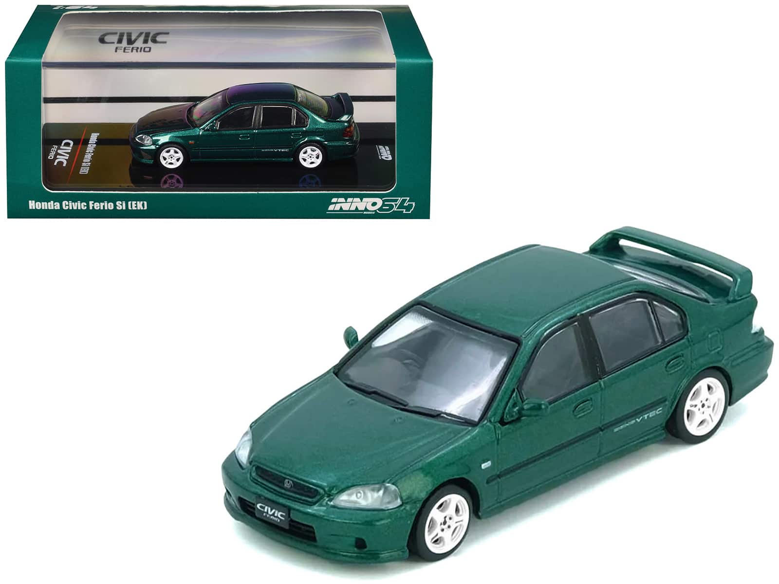 Honda Civic Ferio Si (EK) RHD (Right Hand Drive) Green Metallic 1/64 Diecast Model Car by Inno Models price history on PriceWatchPro