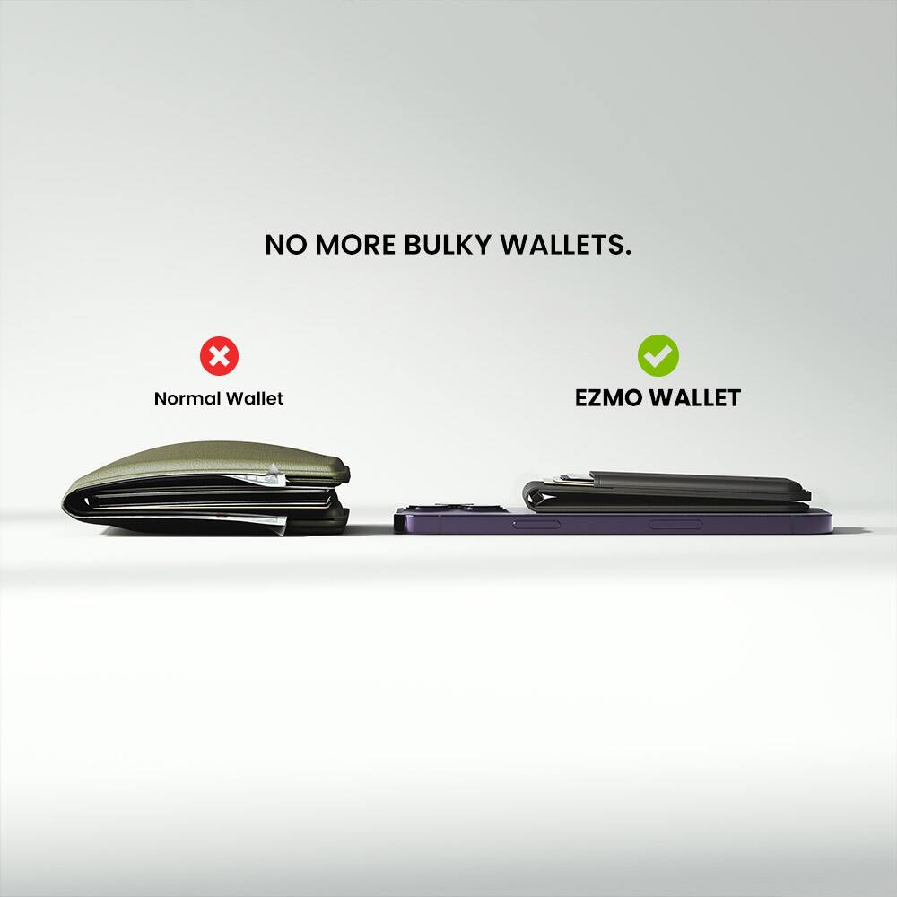 Left. JOURNEY - EZMO MagSafe Wallet & Phone Stand - Black.