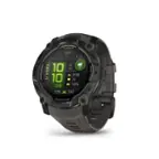 Garmin watch with a black band and green numbers. The watch displays the time as 5:56 and the date as 8/1. The watch also has a compass and GPS features. The watch is showing the temperature as 26 degrees Celsius. The watch is also displaying the altitude as 10,321 feet. The watch has a stopwatch feature and is showing the time elapsed as 10 minutes and 32 seconds. The watch also has a light feature and is showing the battery life as 100%. The watch also has a menu button and is showing the current menu as "ABC SET".