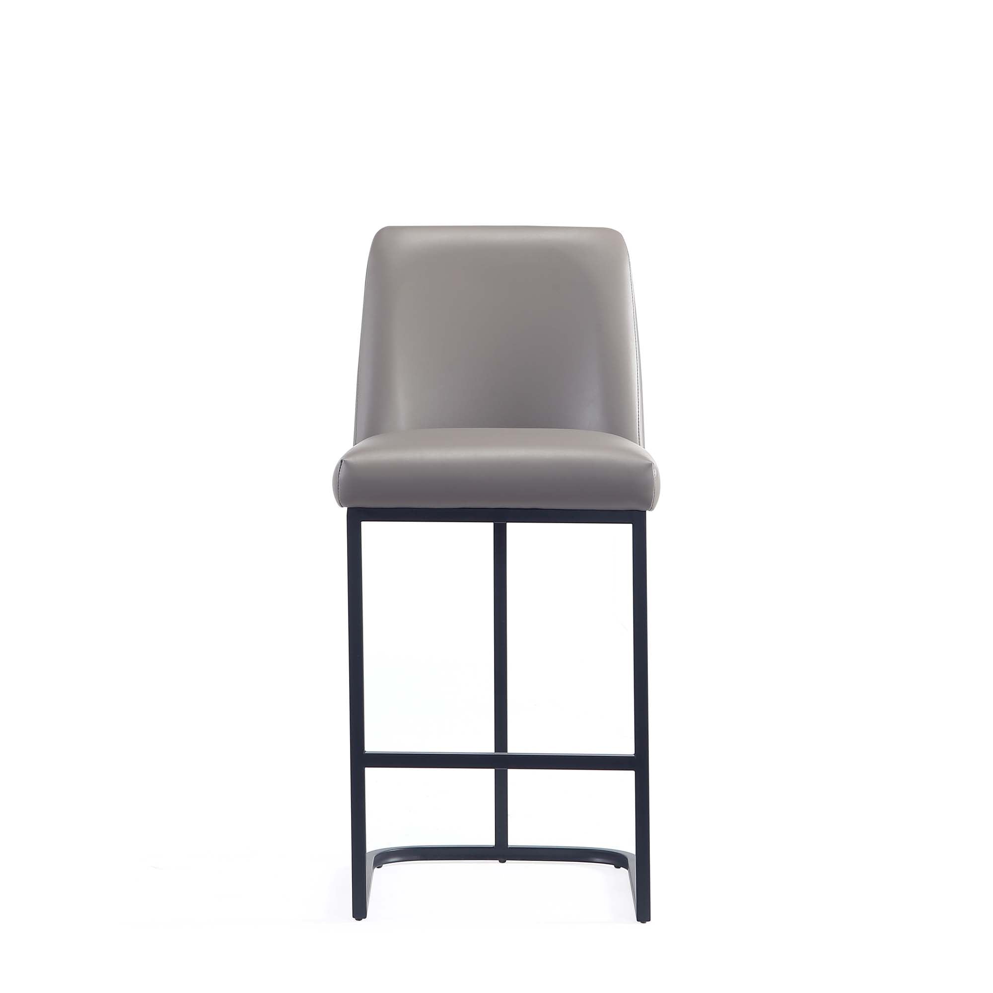Alt View 2. Manhattan Comfort - Serena Modern Metal Upholstered Counter Stool - Set of 3 - Taupe.