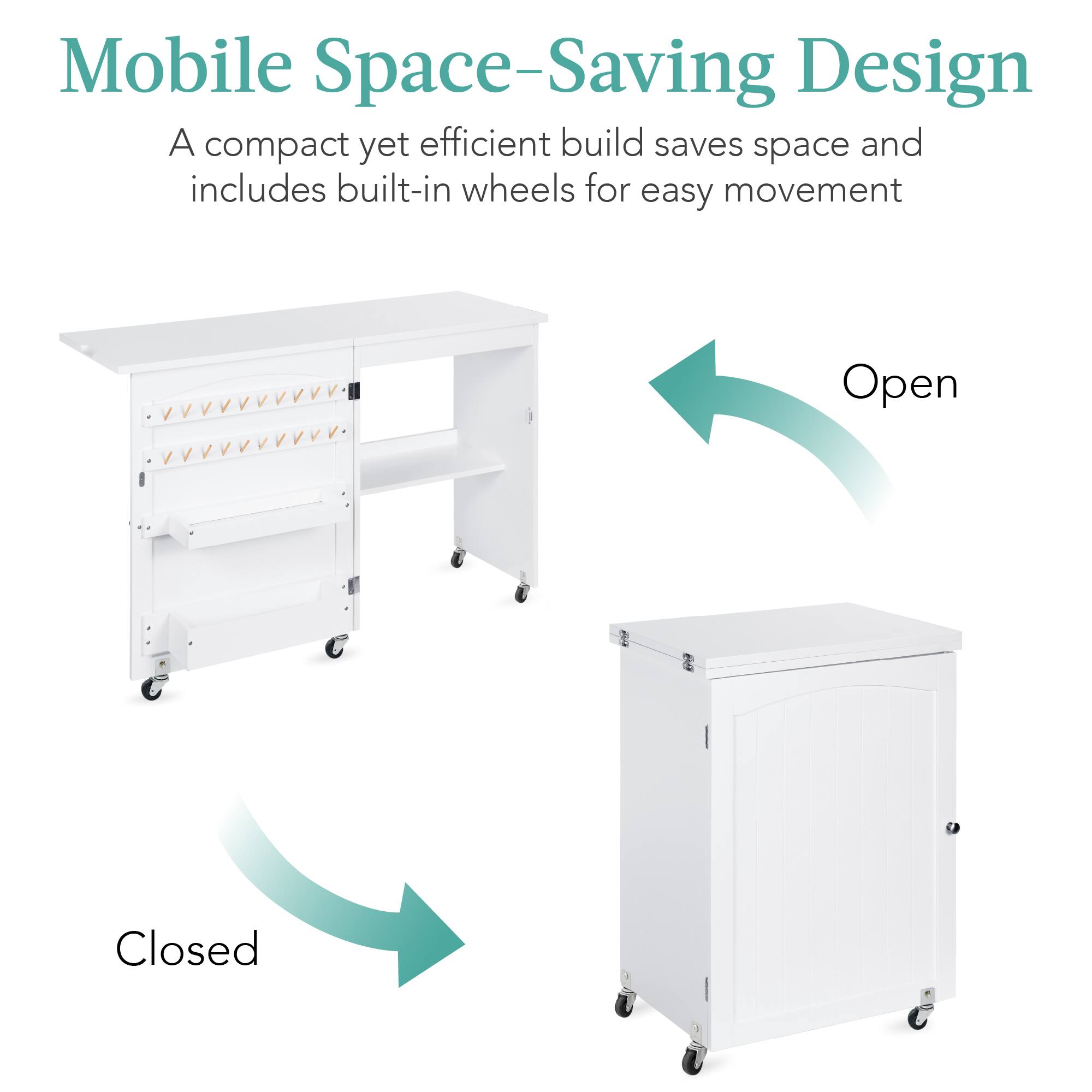 Mobile Space-Saving Design

A compact yet efficient build saves space and includes built-in wheels for easy movement.

Open

Closed