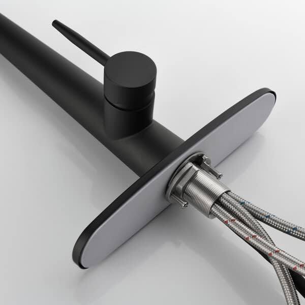 Alt View 1. MOOSOO - Kitchen Faucets with Pull Down Sprayer Kitchen Sink Faucet with Pull Out Sprayer Single Hole Deck Mount Single Handle - Black.