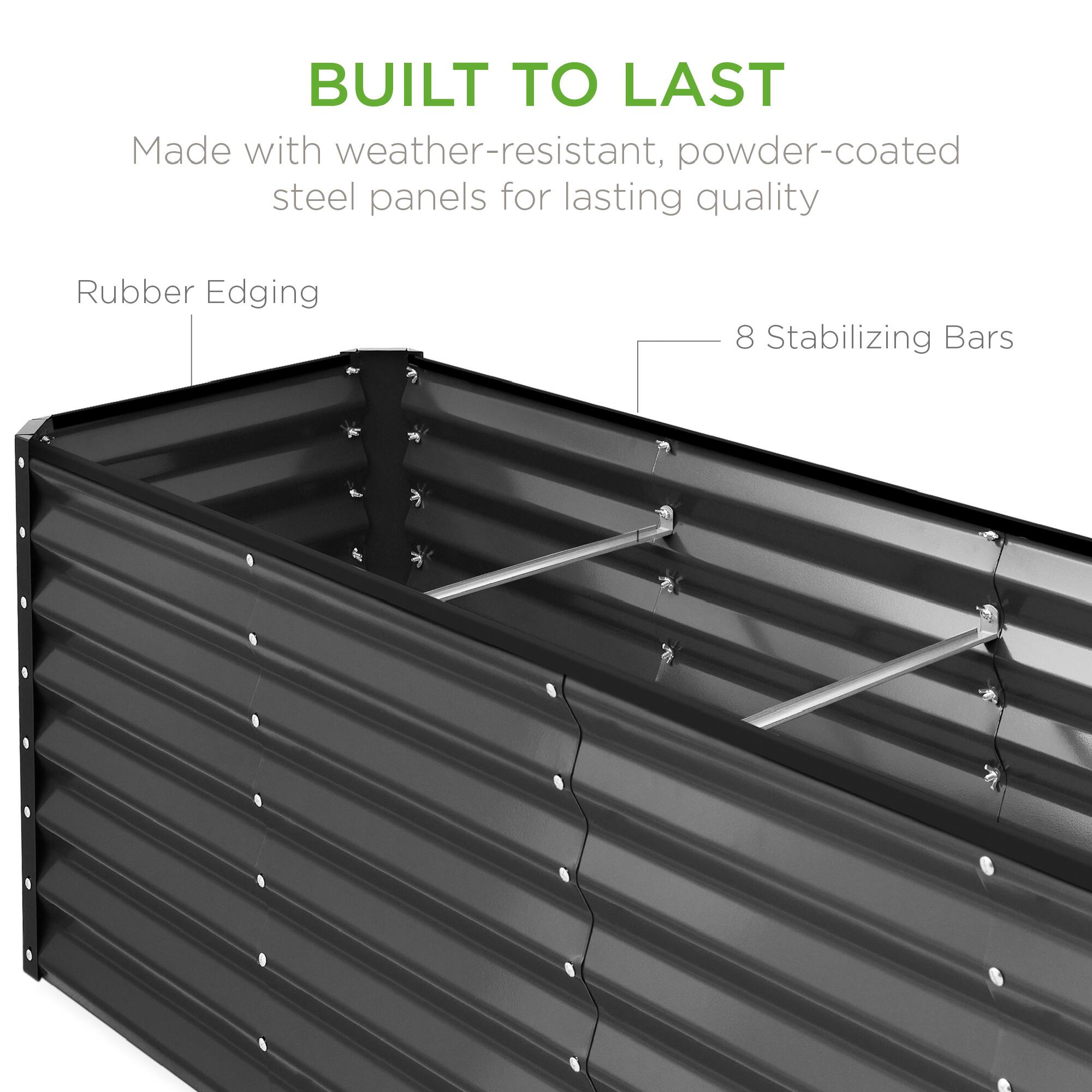 BUILT TO LAST

Made with weather-resistant, powder-coated steel panels for lasting quality

Rubber Edging

8 Stabilizing Bars